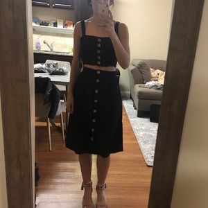 Lulu's Dresses - Lulu’s ‘Sweet as Ever’ Black Two-Piece Midi Dress Lulu's Dresses - Lulu’s ‘Sweet as Ever’ Black Two-Piece Midi Dress